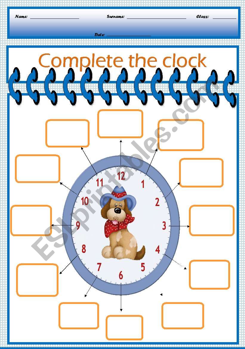 The time worksheet