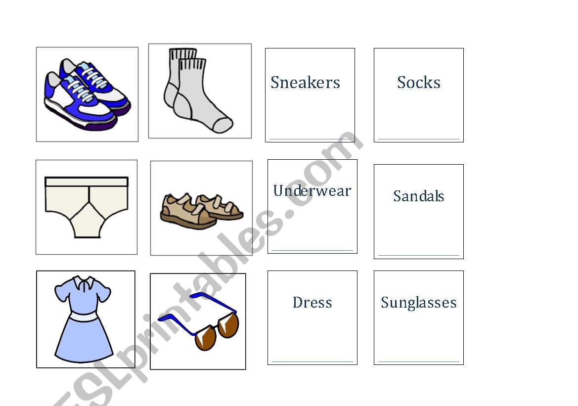 Memory Clothes 3 worksheet