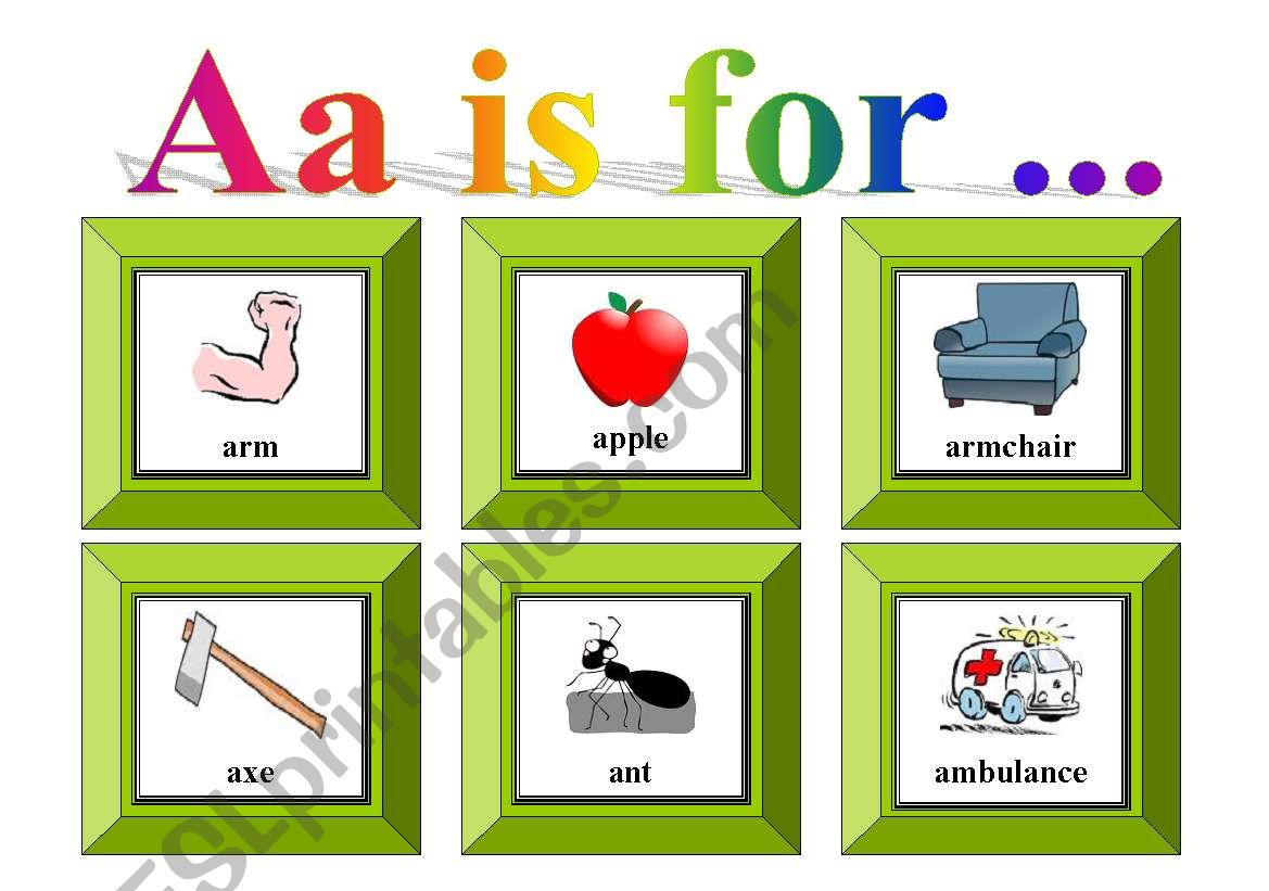 A a is for ... worksheet