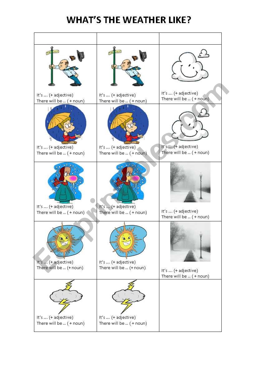 WEATHER MEMORY  worksheet