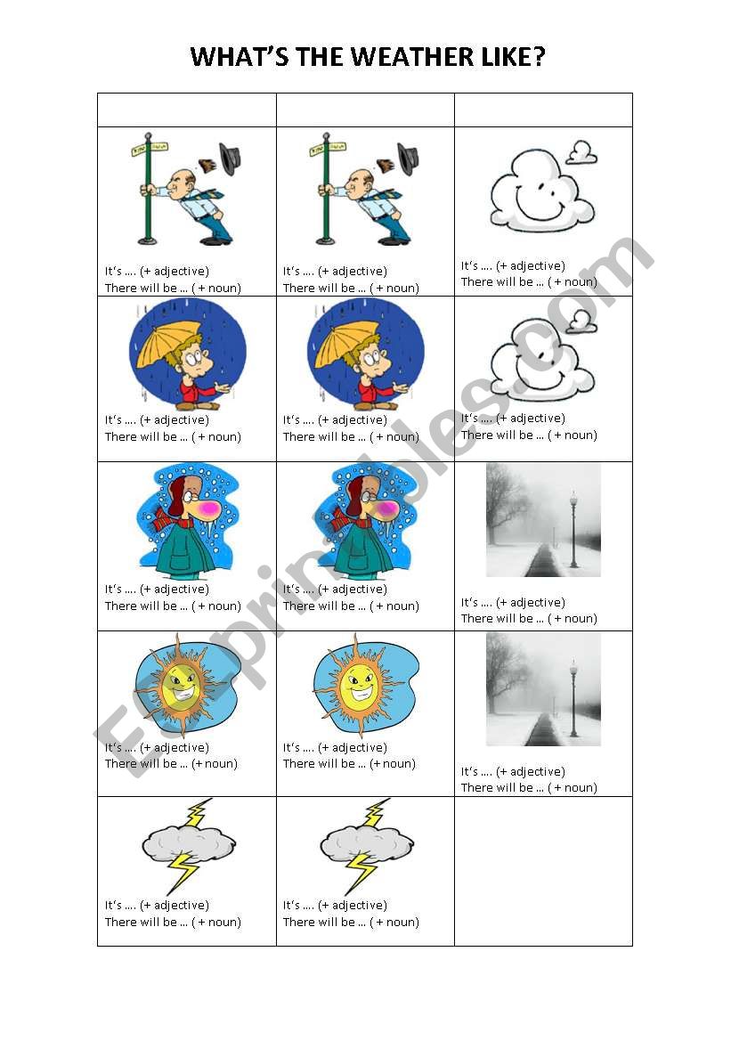 WEATHER MEMORY  worksheet