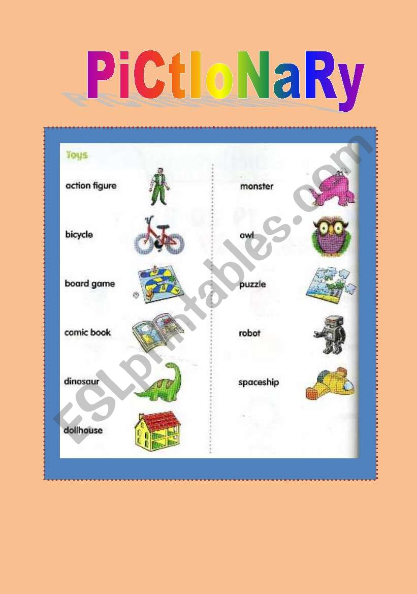 pictionary worksheet