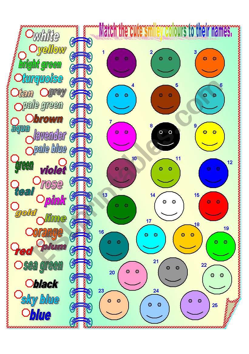 Cute Smiley Colours- Matching ** fully editable