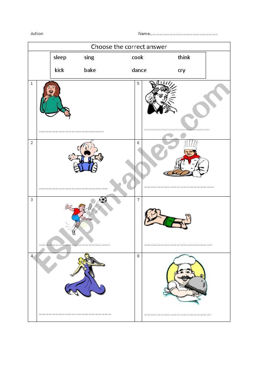 action  worksheet