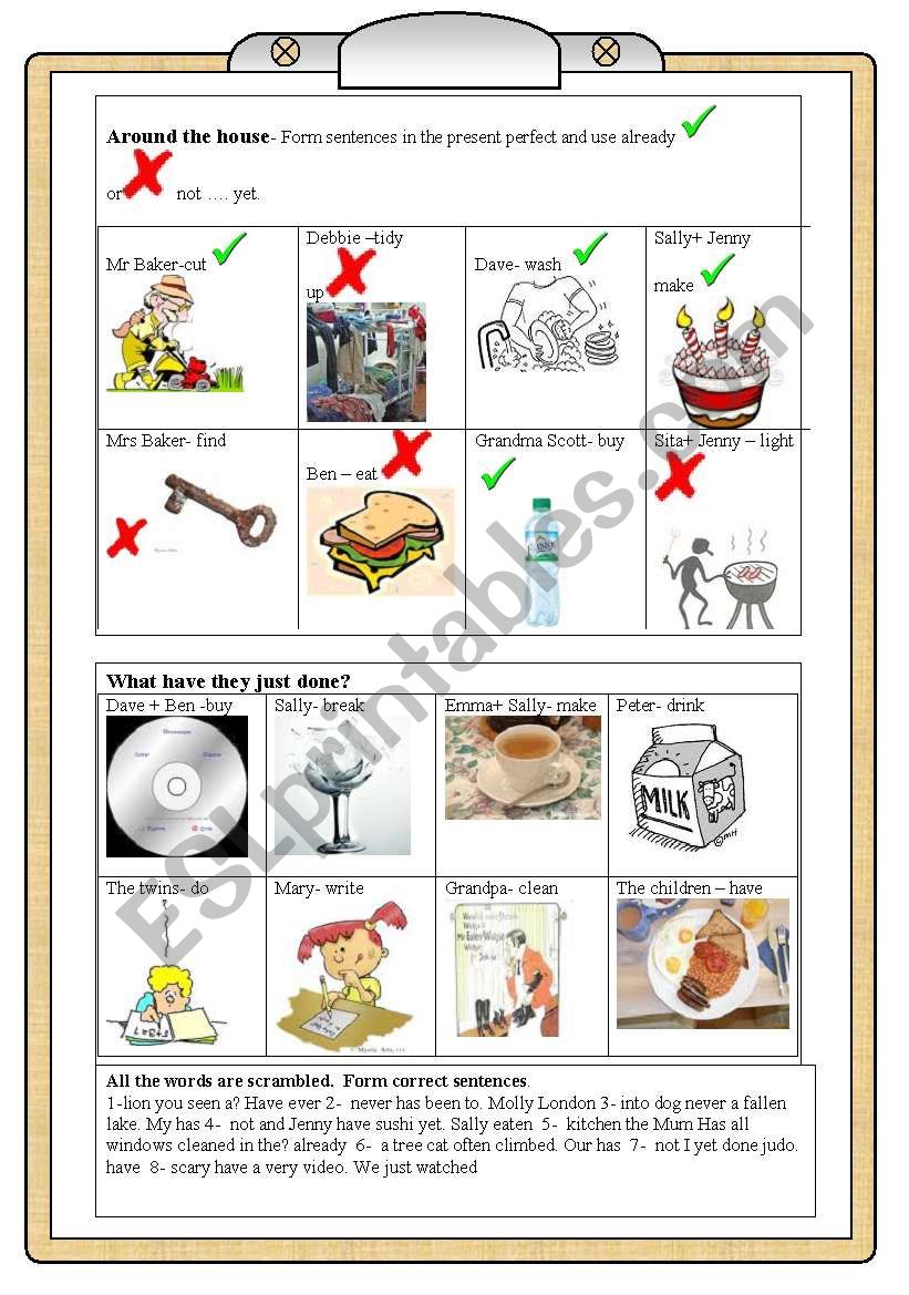 The present perfect worksheet