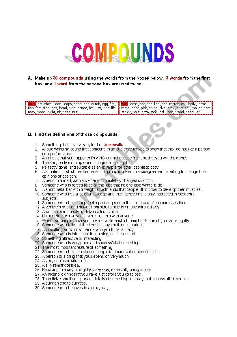 Compounds/part II/ worksheet