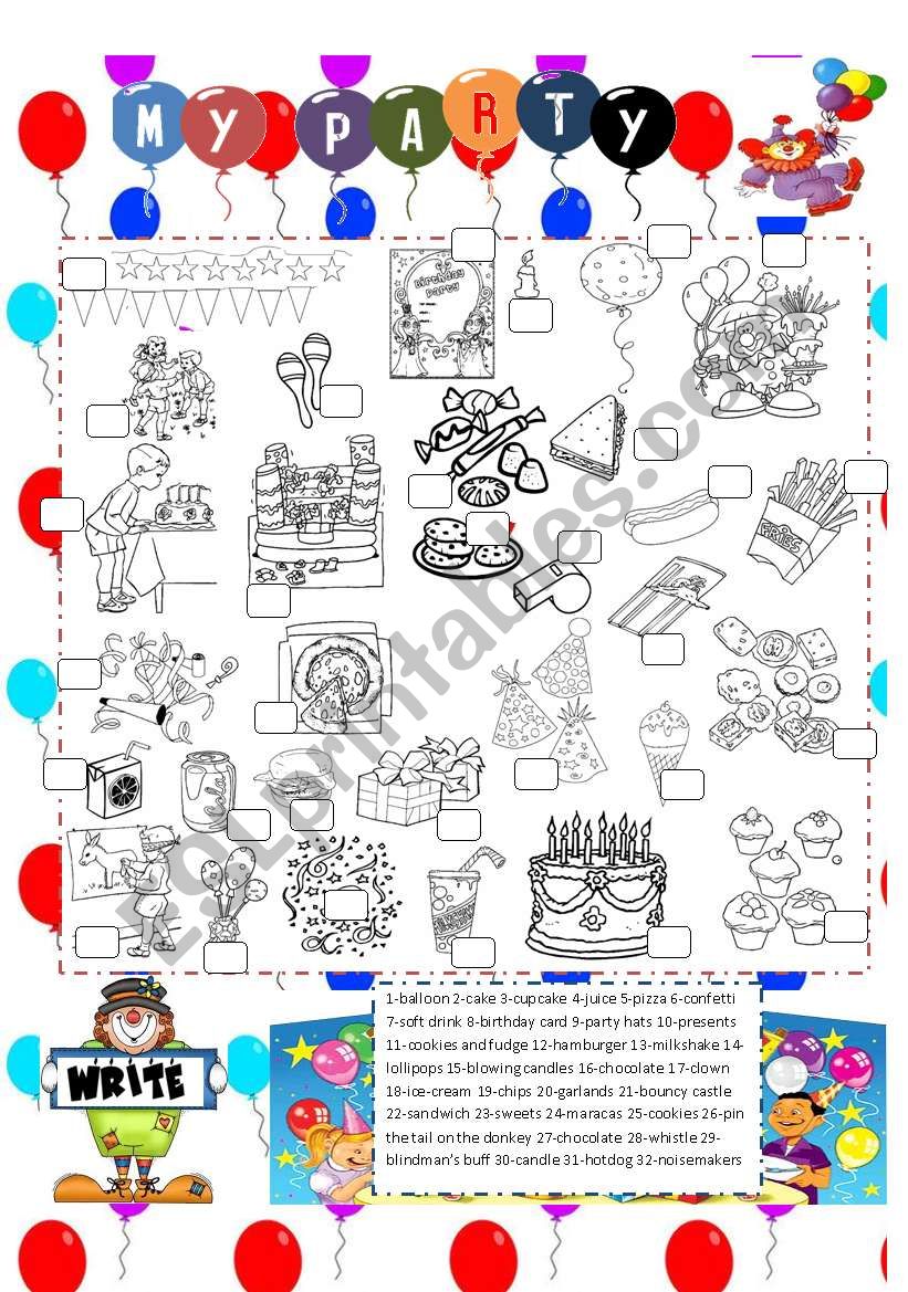 birthday vocabulary worksheet