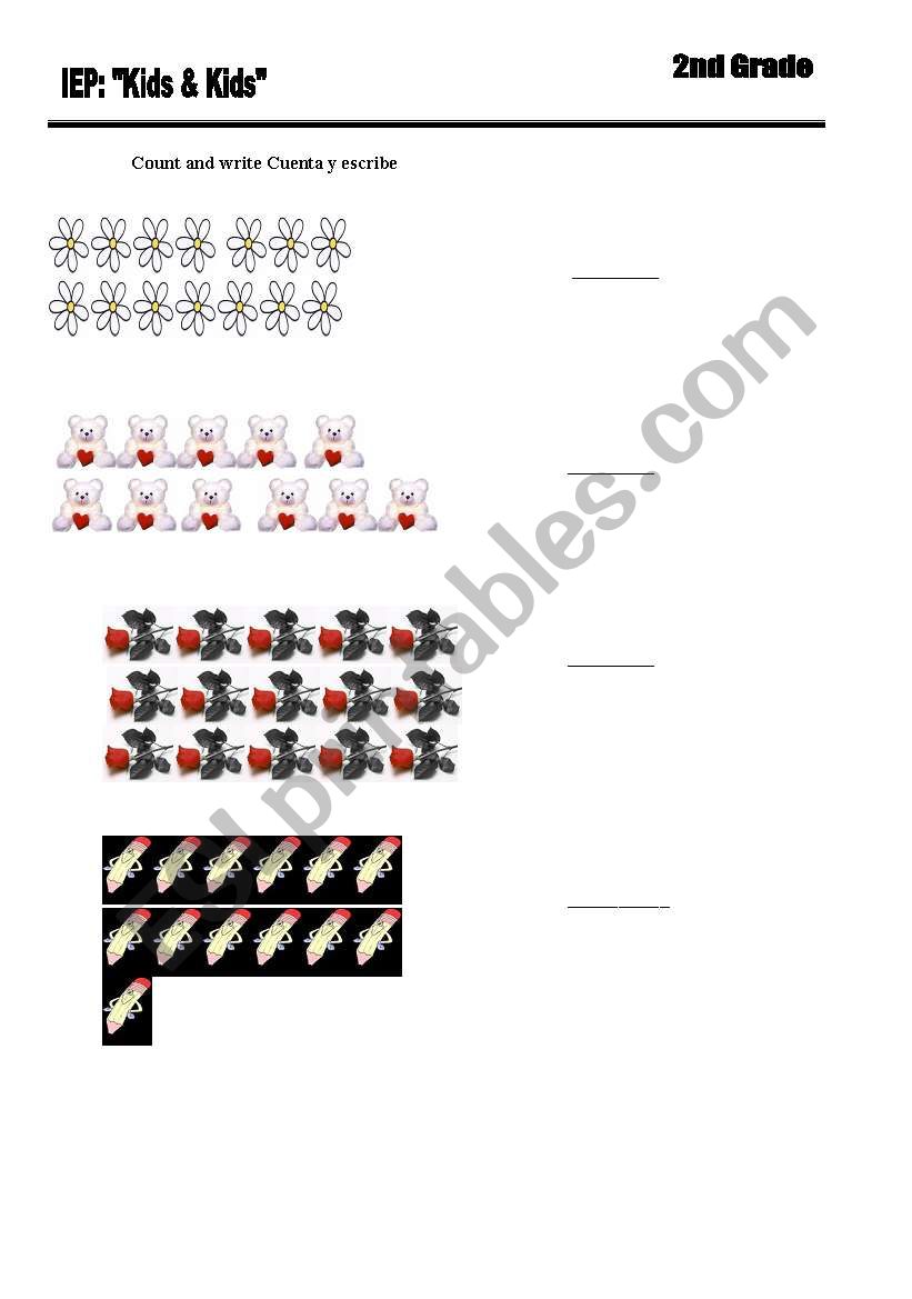 numbers worksheet