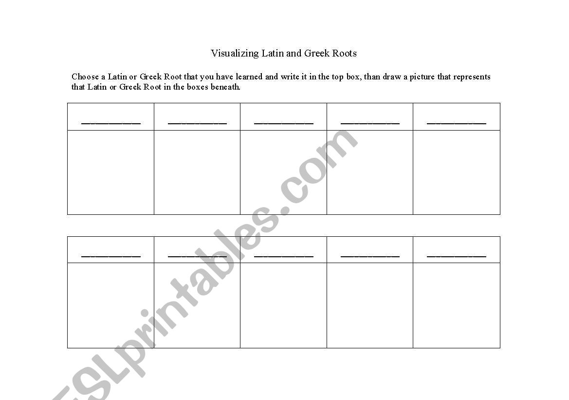 Visualizing Latin and Greek Roots