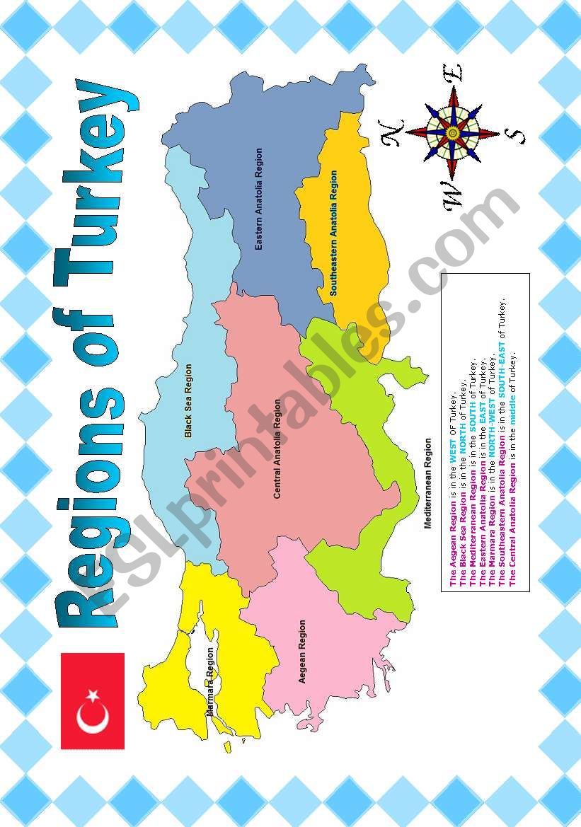 REGIONS OF TURKEY (POSTER) worksheet