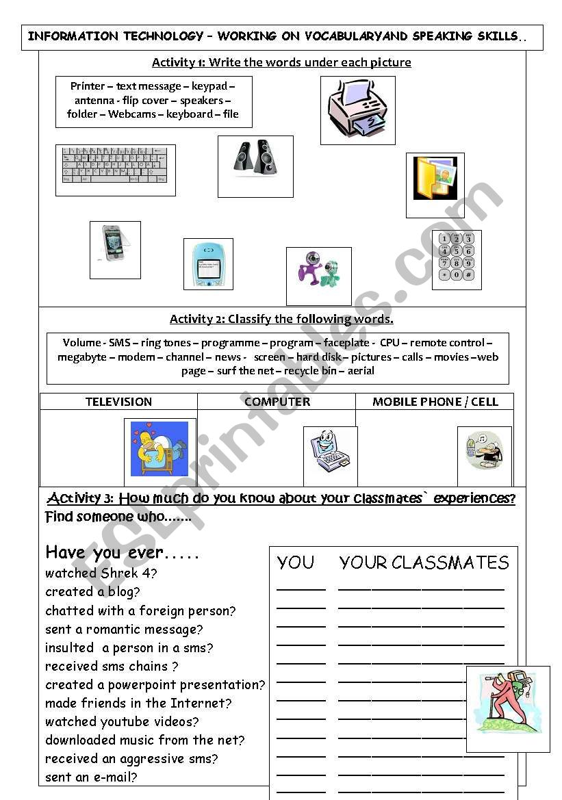 iNFORMATION tECHNOLOGY - COMPUTERS AND CELLS