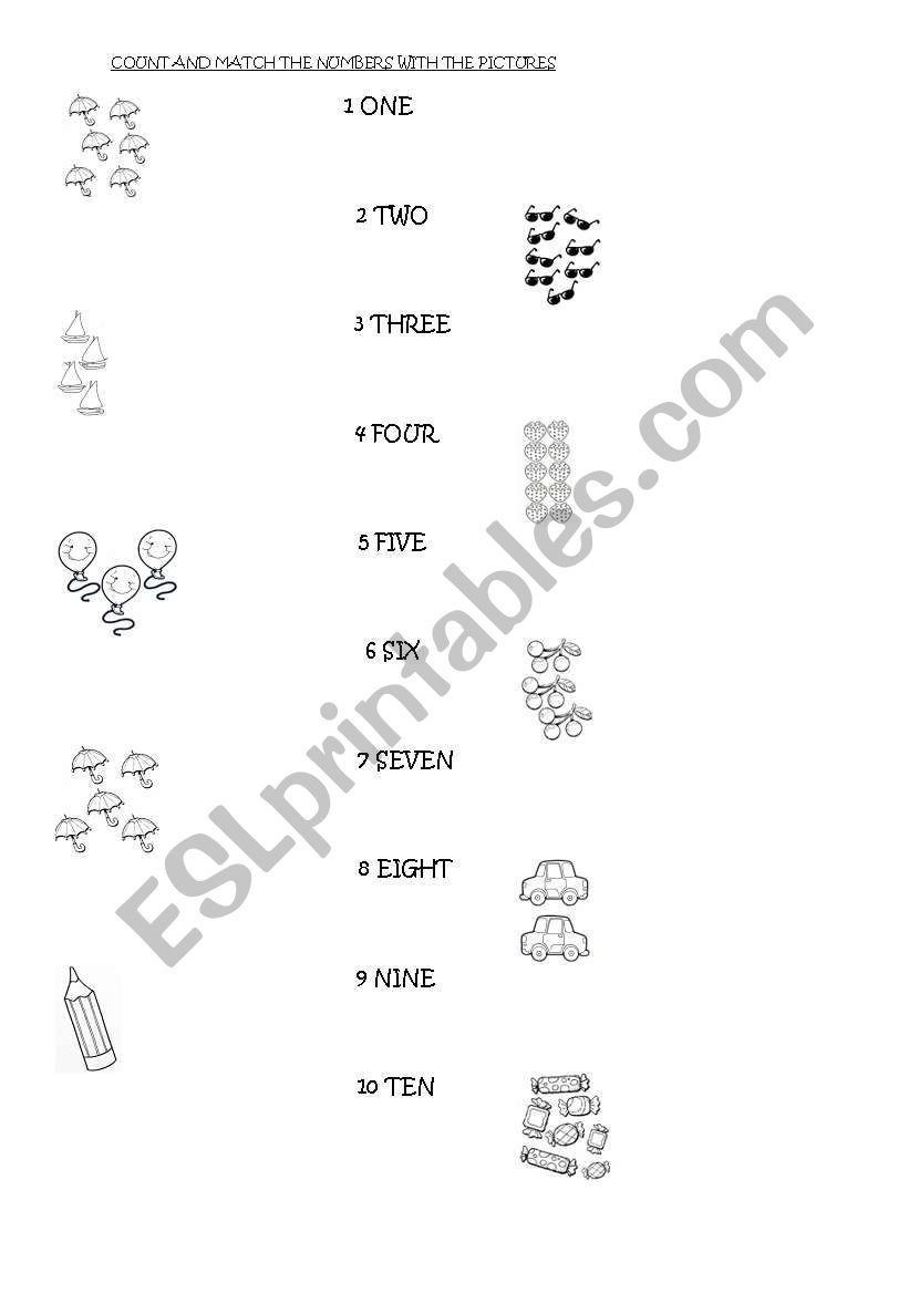 Match worksheet