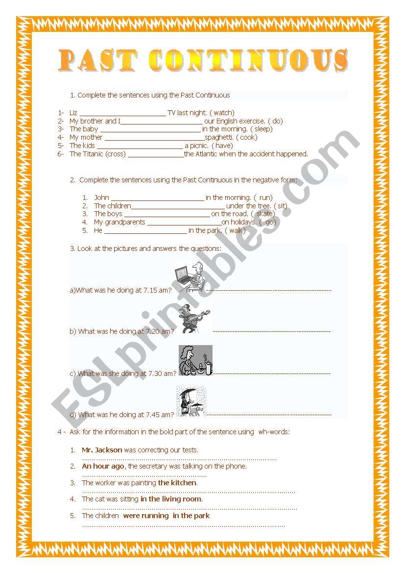 Past Continuous worksheet