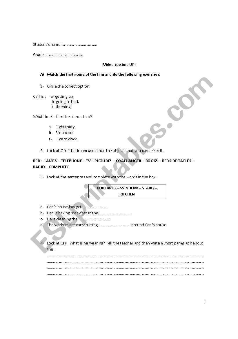 UP!  worksheet