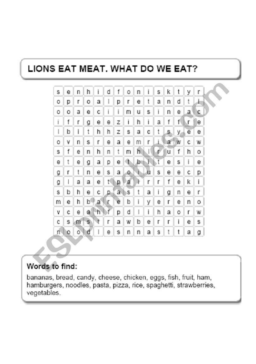 Lions Eat Meat.  What do WE eat?