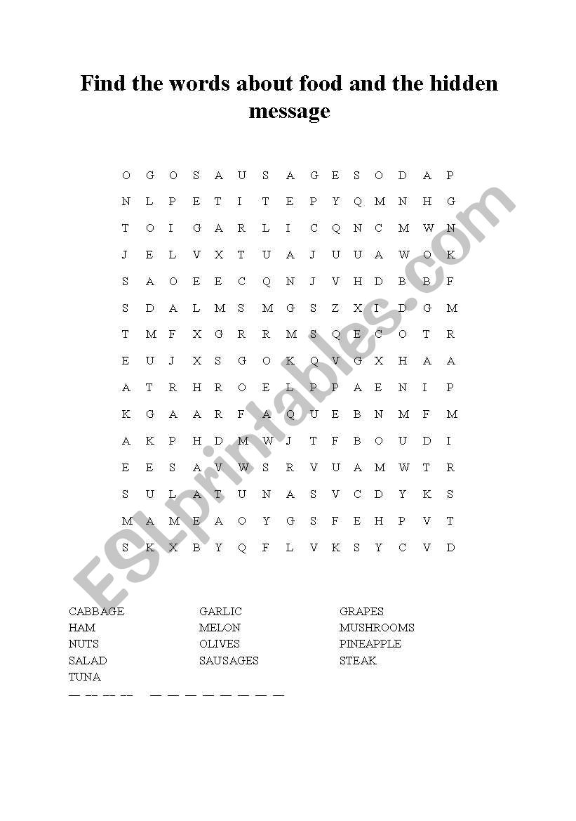 crossword worksheet