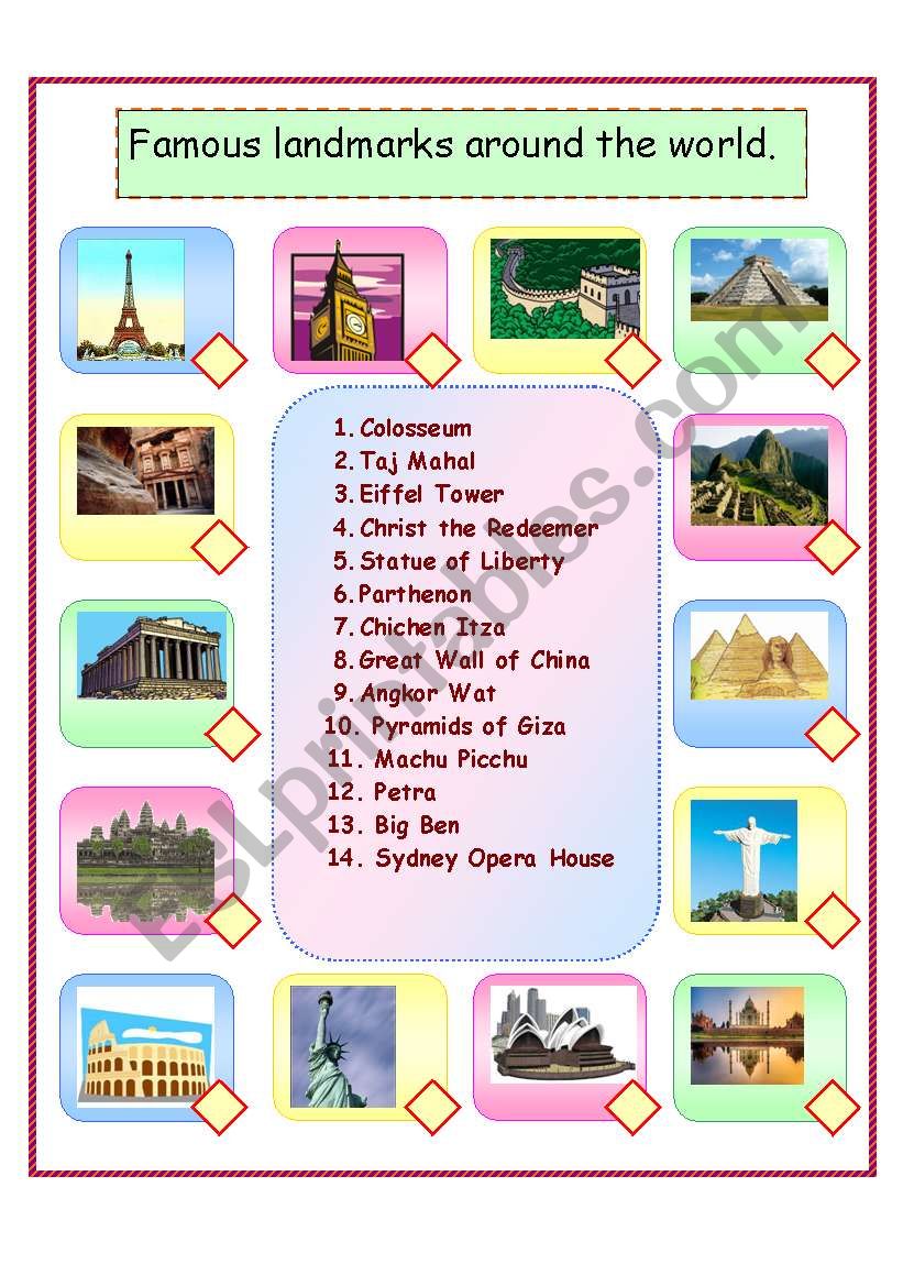 Famous Landmarks around the world.
