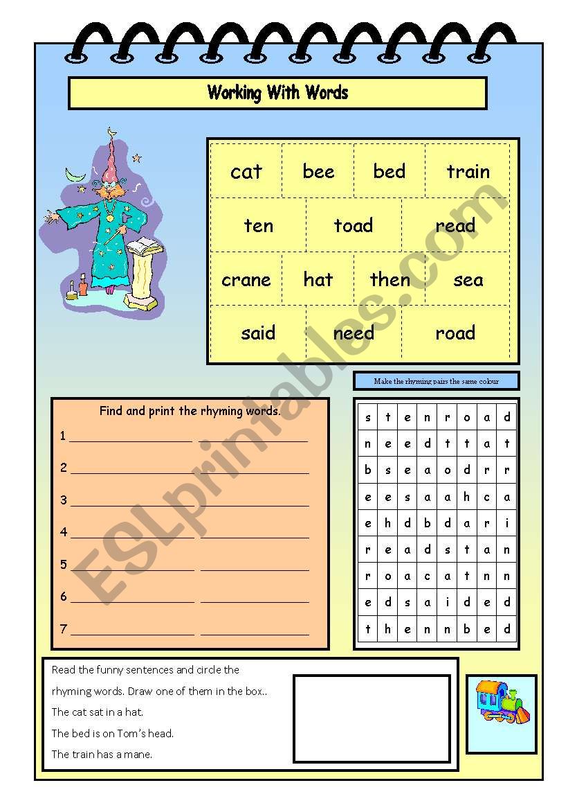 Rhyming words worksheet