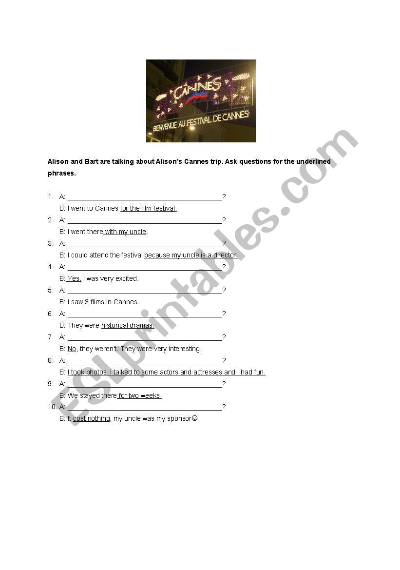 past simple questions worksheet