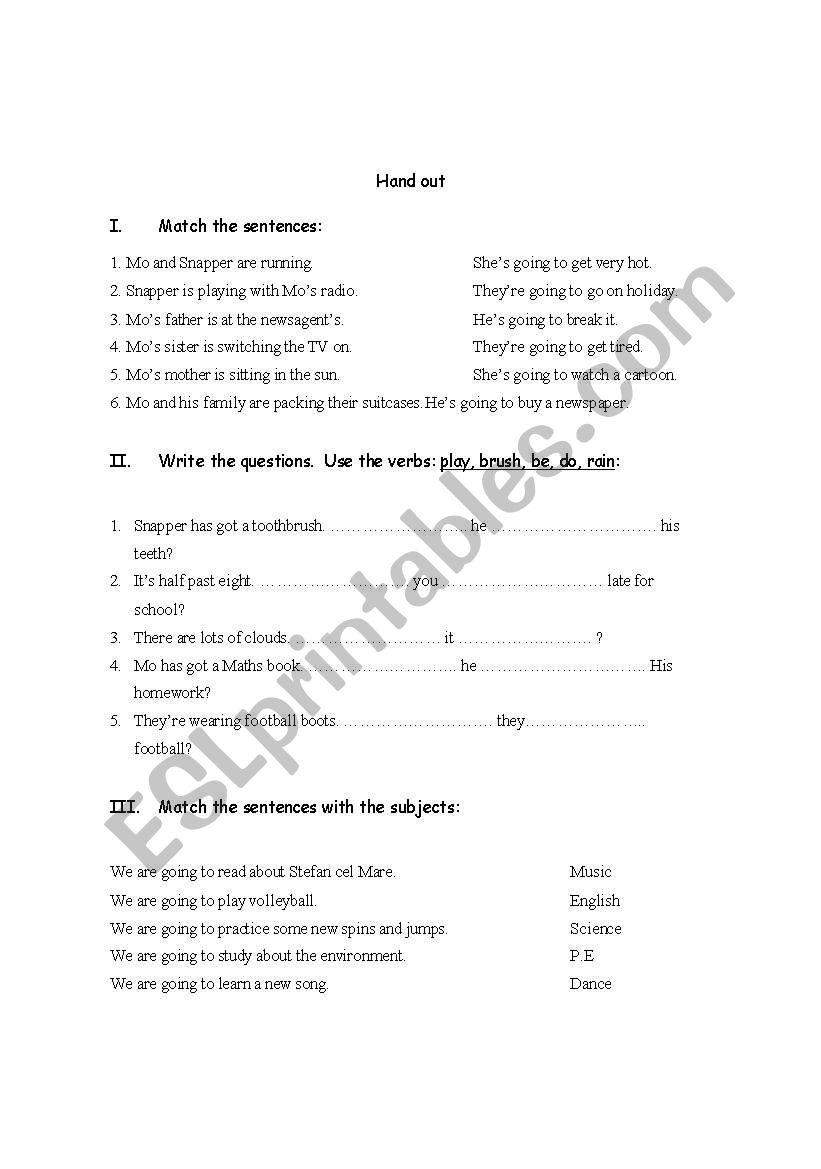 be going to worksheet