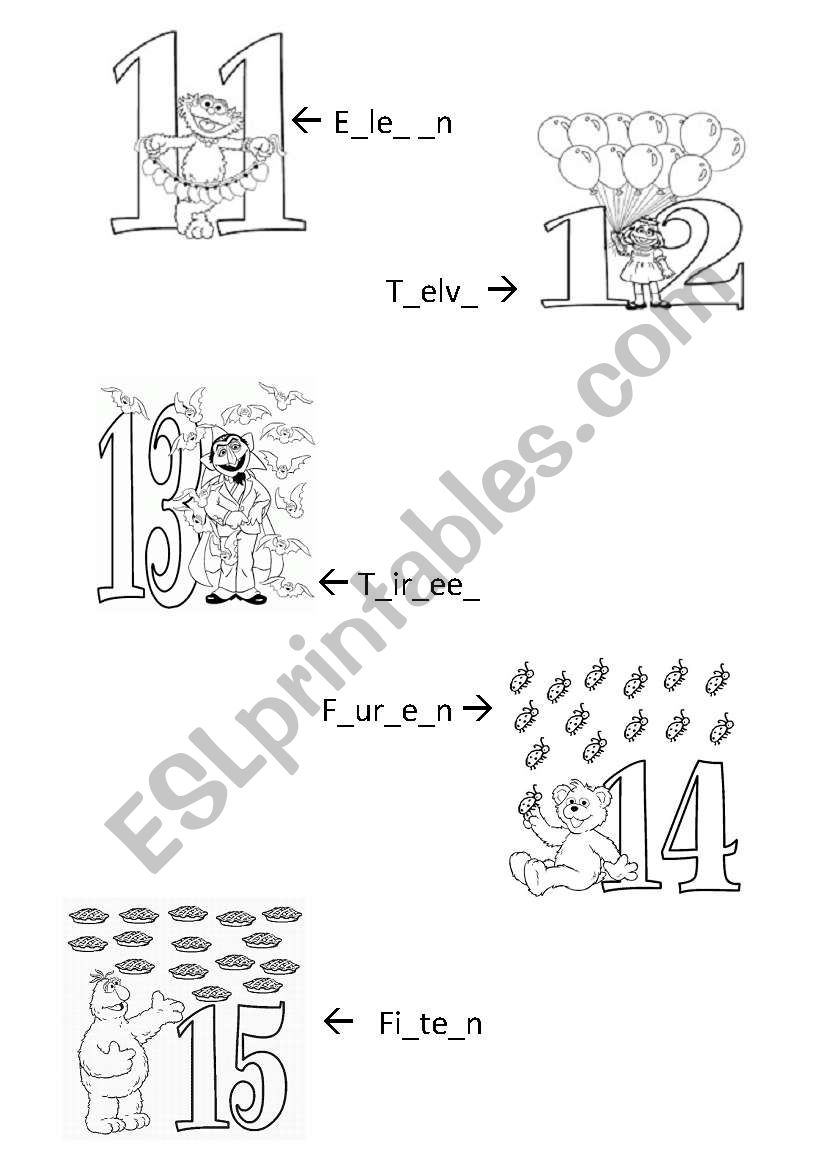 Spelling - fill in the gaps worksheet