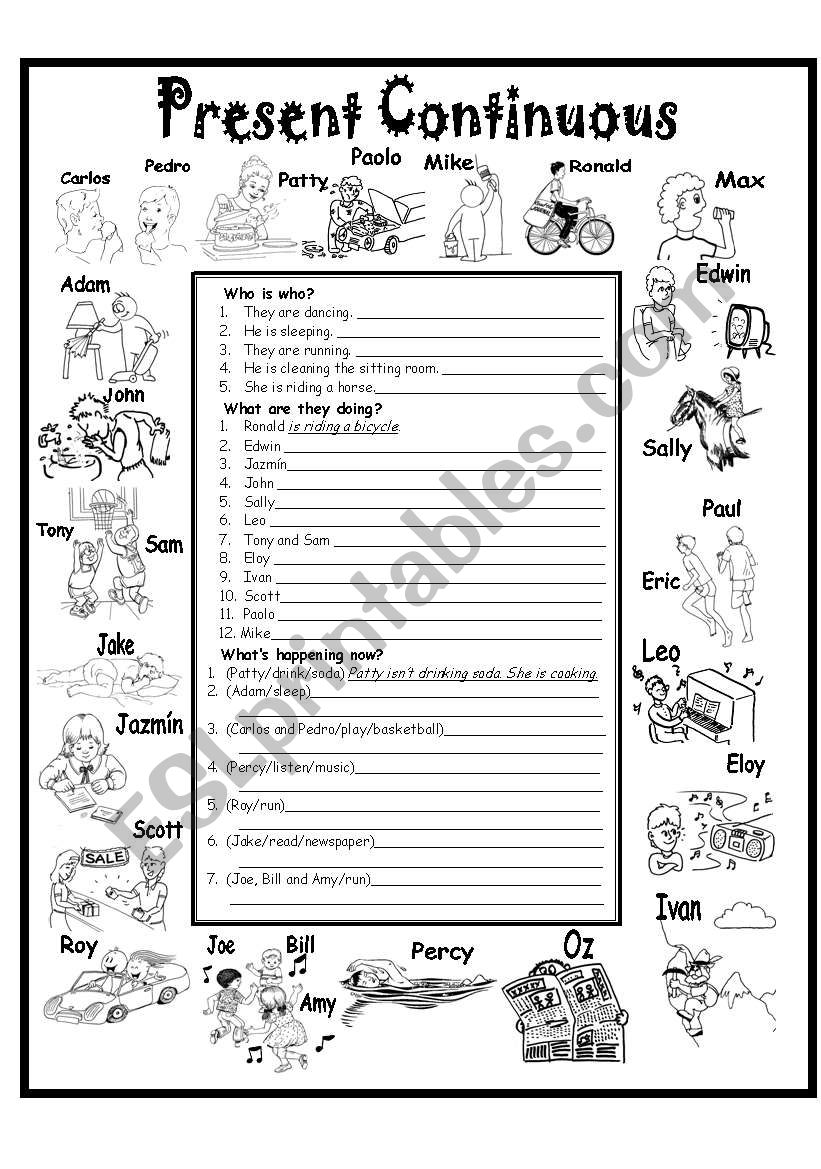 PRESENT CONTINUOUS TENSE 2 worksheet