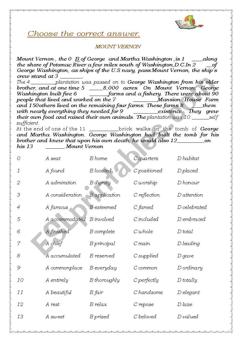 choose the correct word worksheet