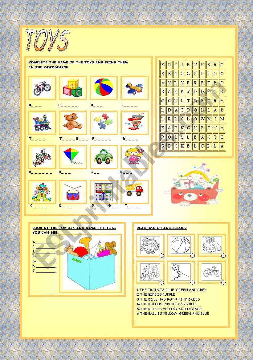 TOYS worksheet