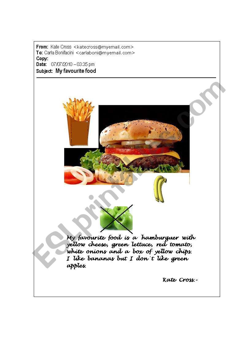 My Favourite Food worksheet