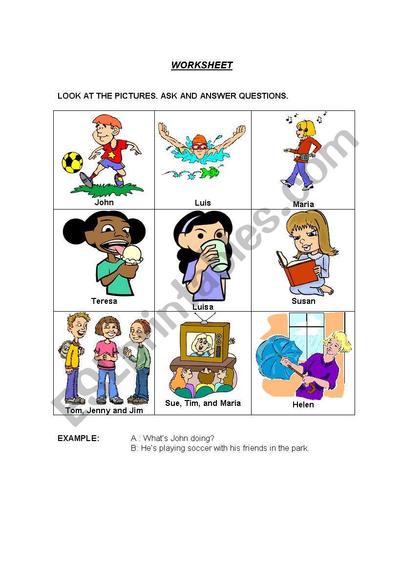 What´s he doing? worksheet