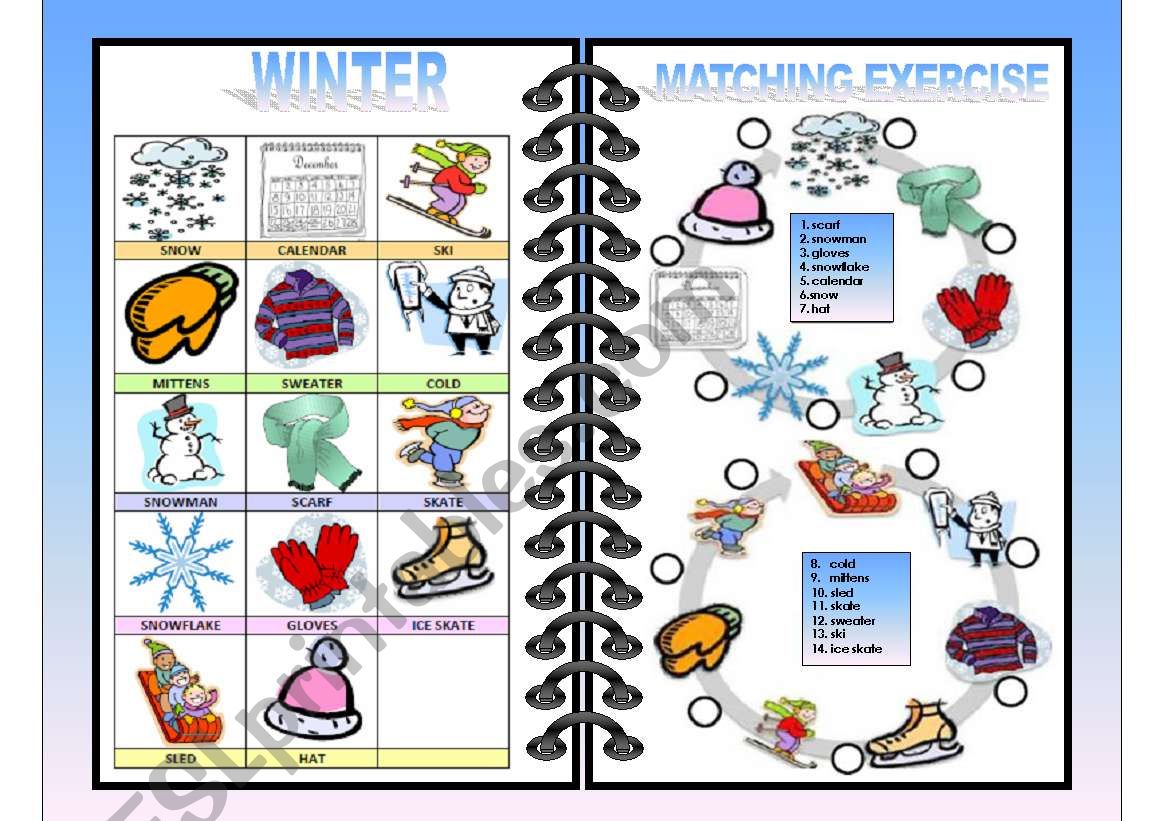 SEASONS PICTIONARY AND MATCHING ALL-IN-ONE (WINTER) 1/4
