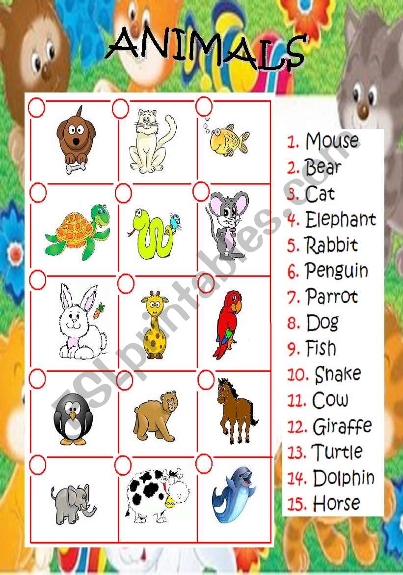 ANIMALS MATCH worksheet