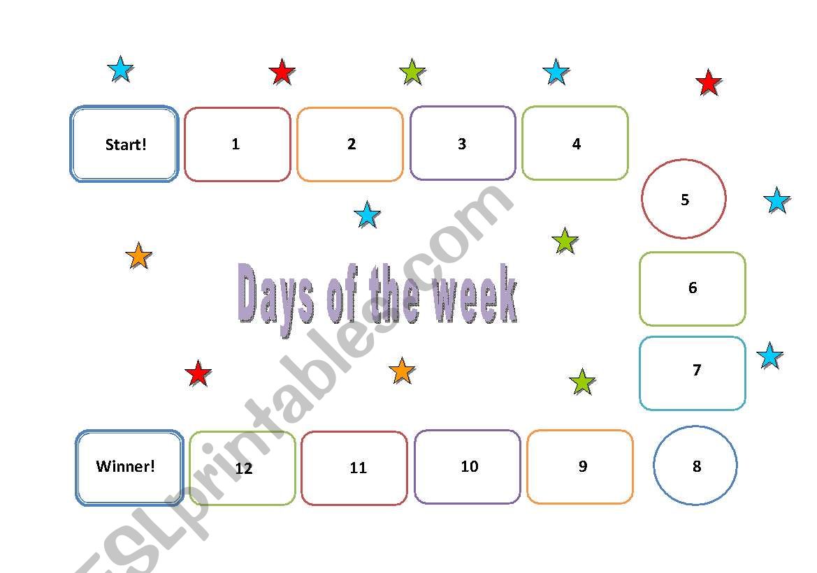 Days of the Week - Game worksheet
