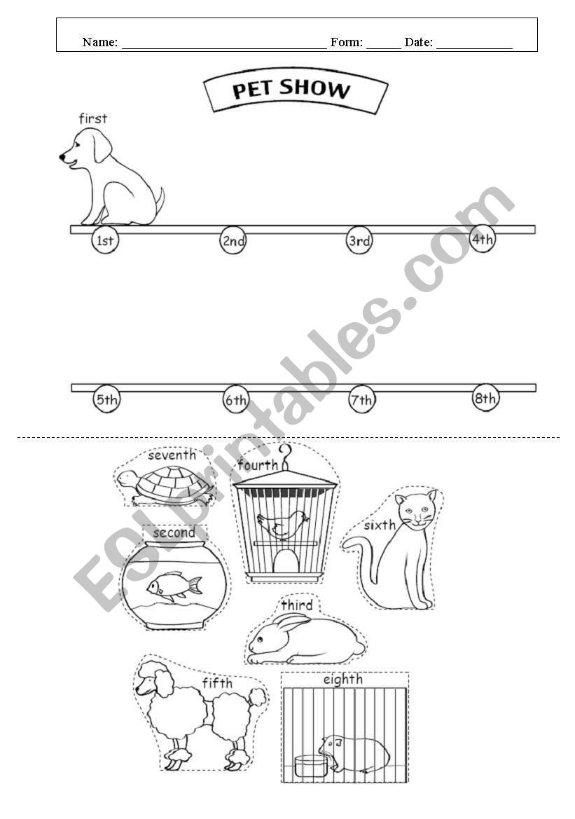 pet show worksheet