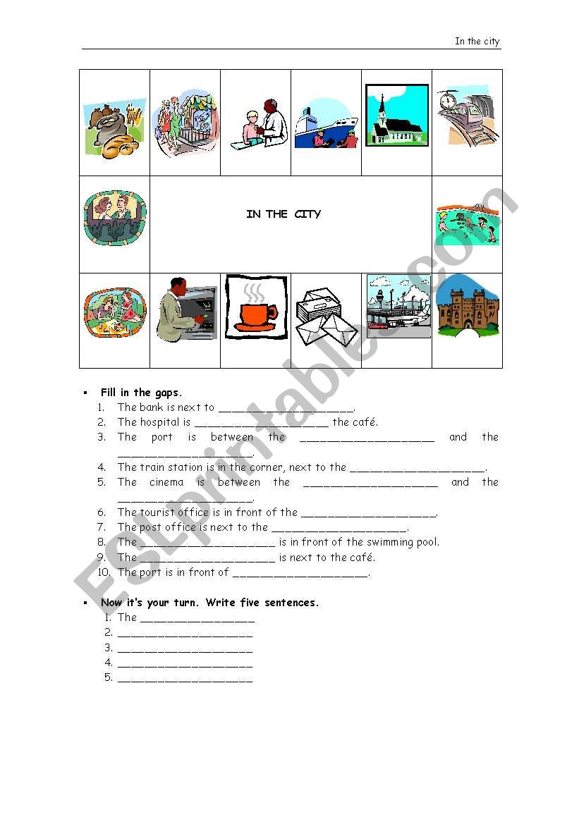 City gaps worksheet