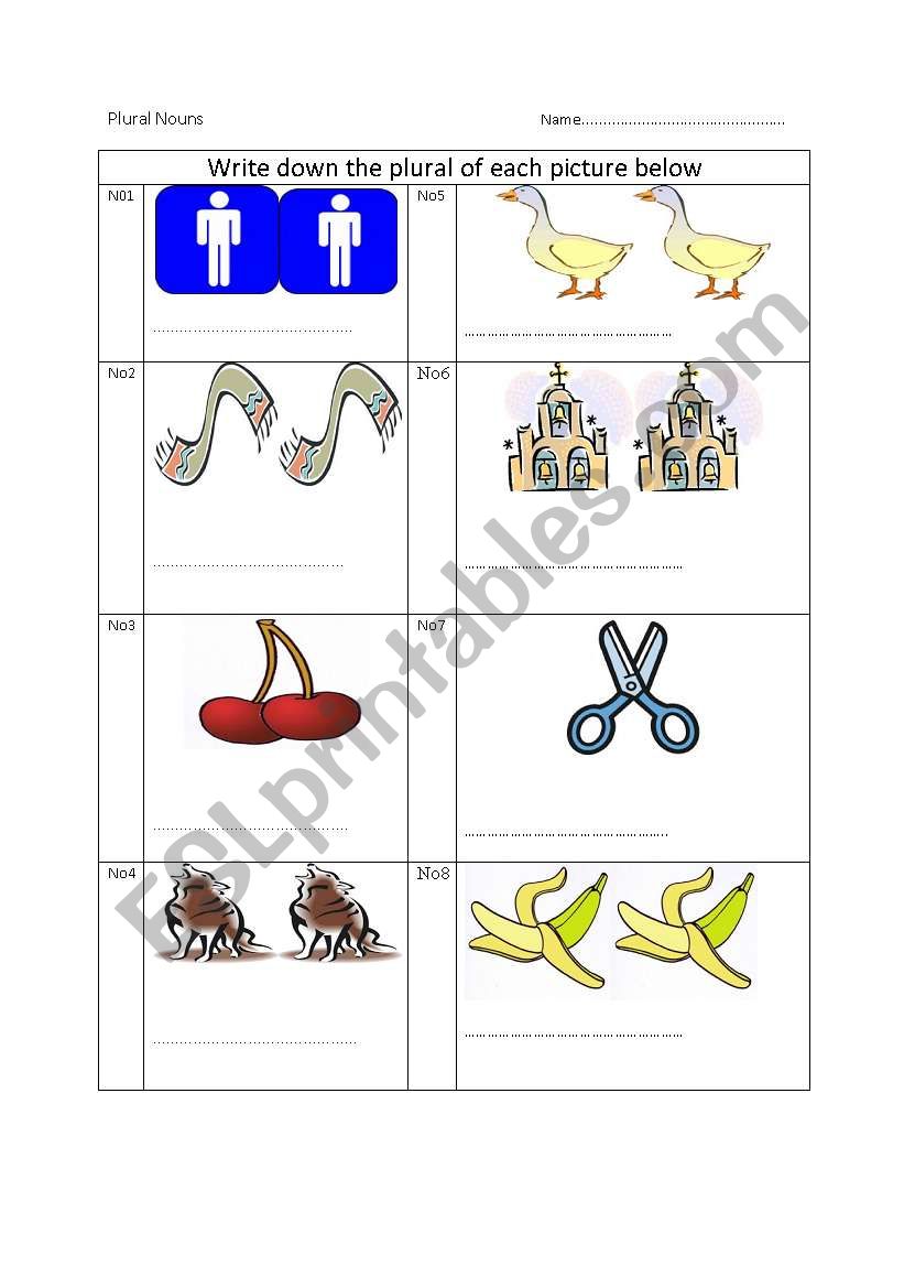 Plural Nouns worksheet