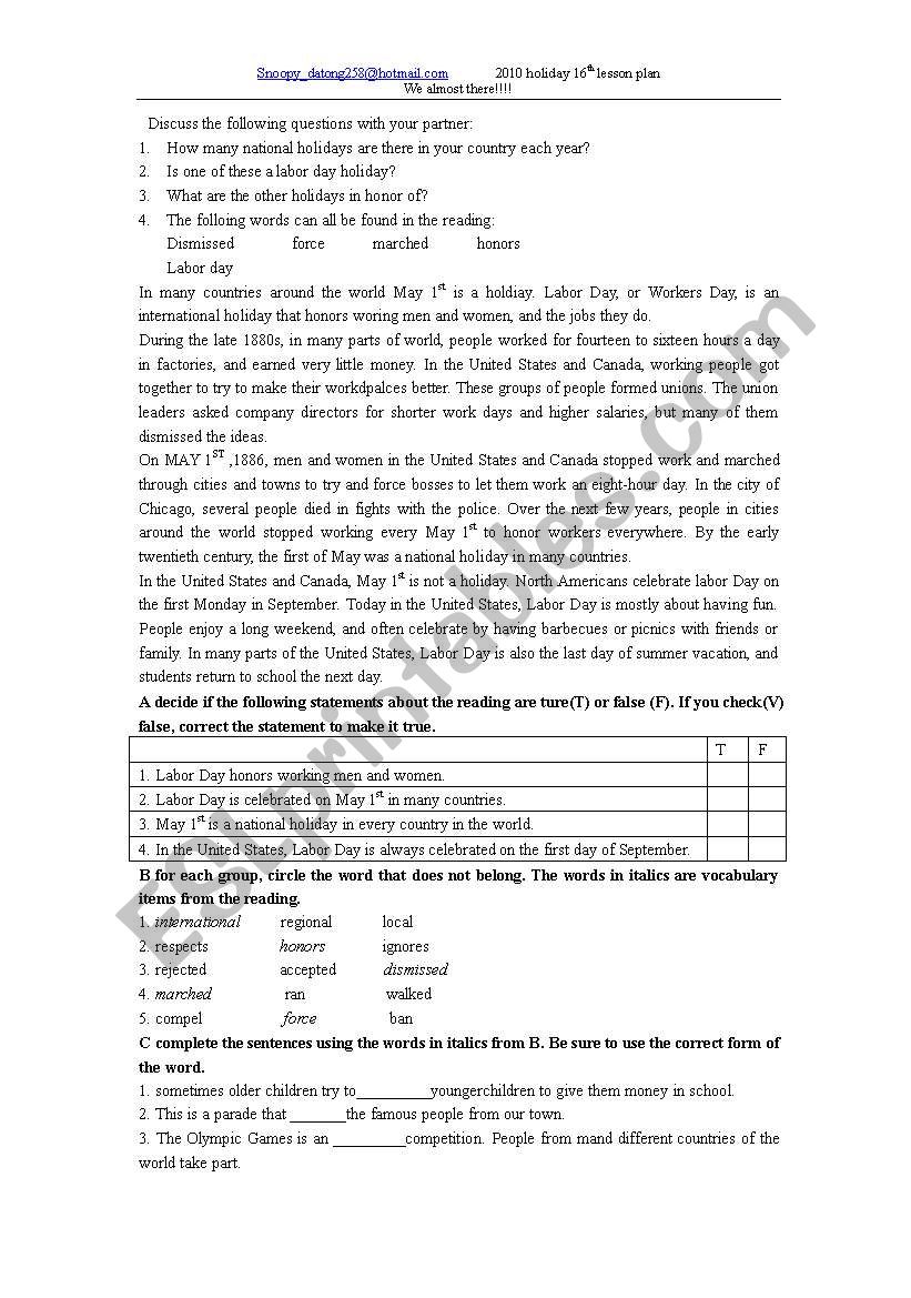 some reading activities worksheet