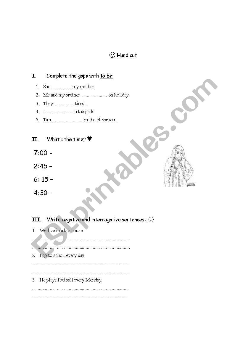 present simple and to be worksheet