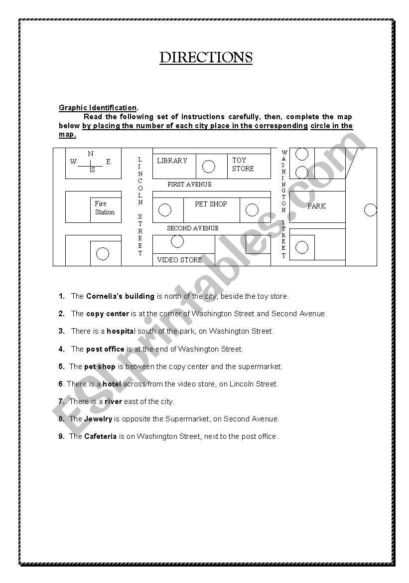 DIRECTIONS worksheet