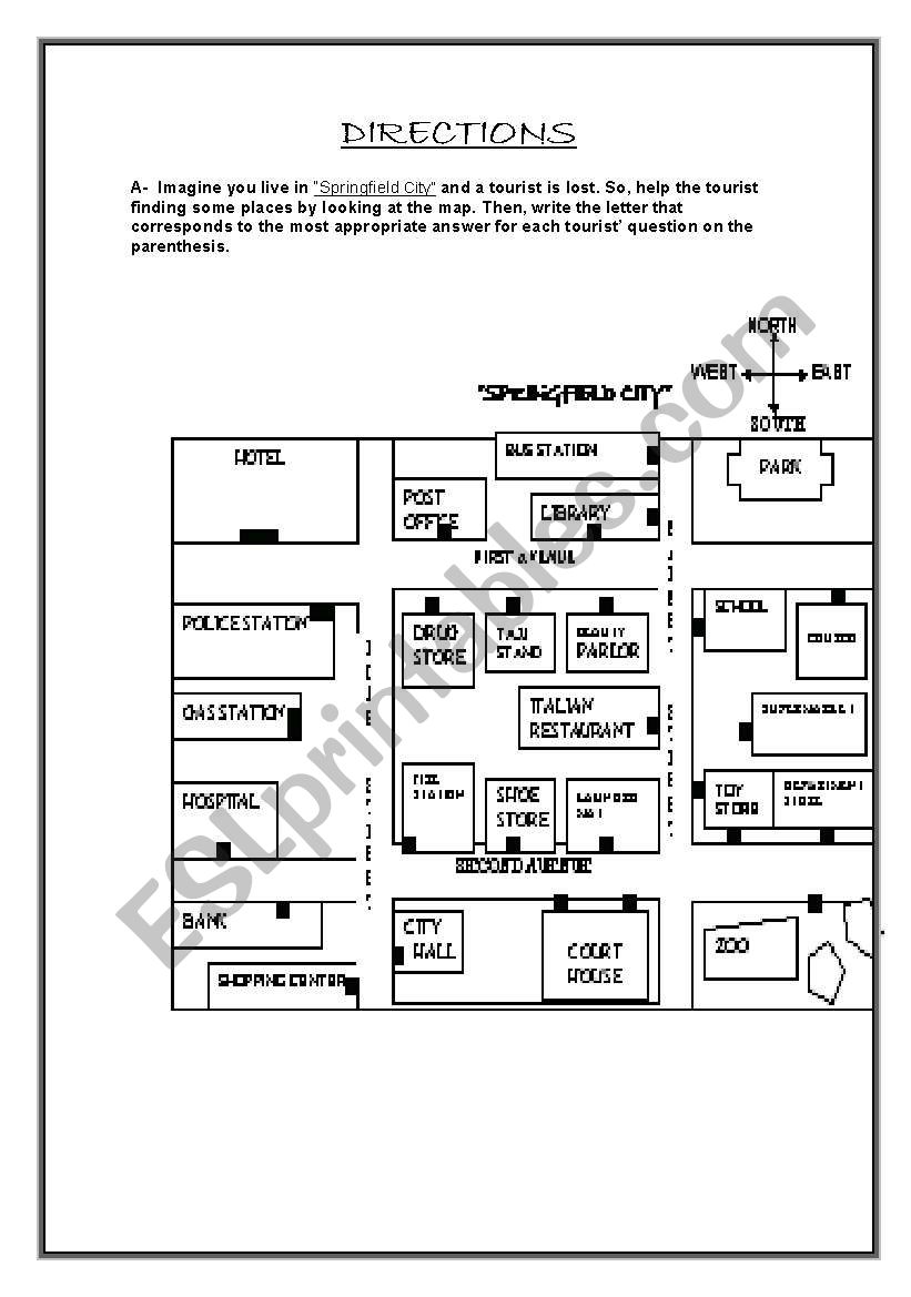 DIRECTIONS worksheet