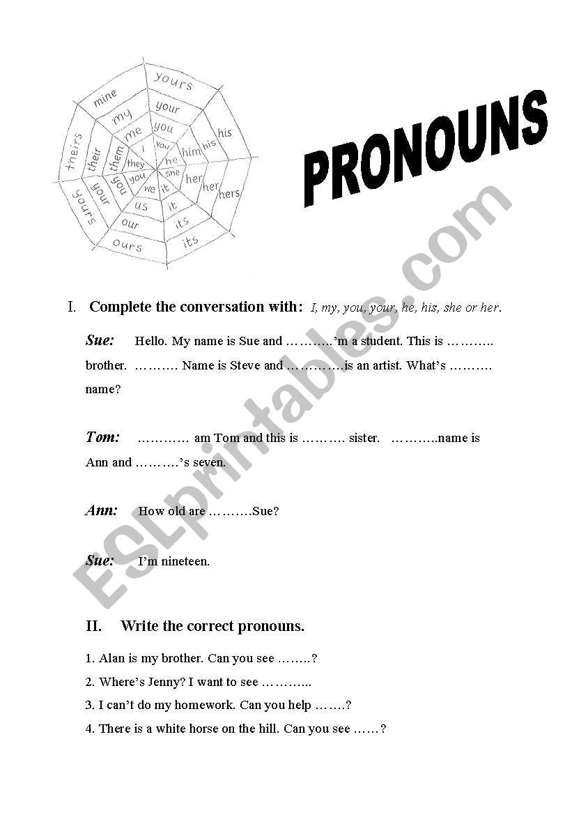 PRONOUNS worksheet