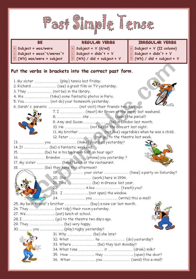 Past Simple Tense worksheet