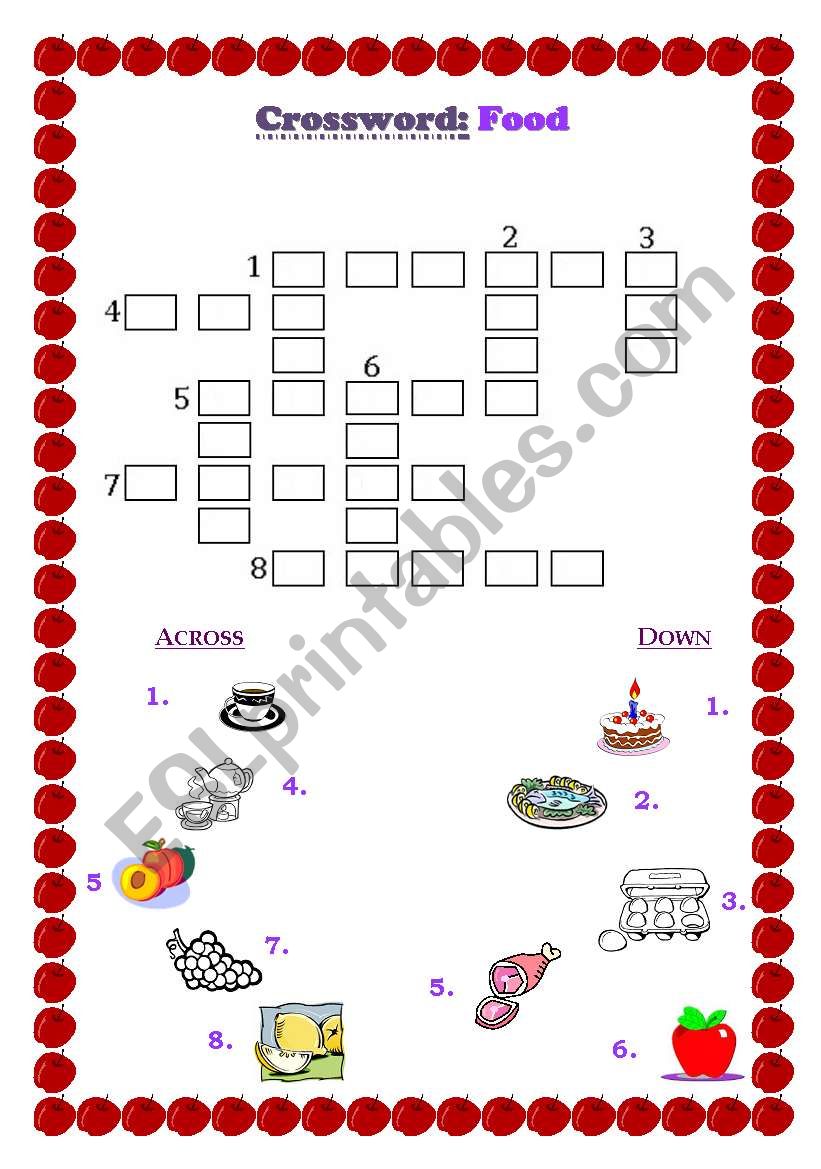 Crossword: Food worksheet