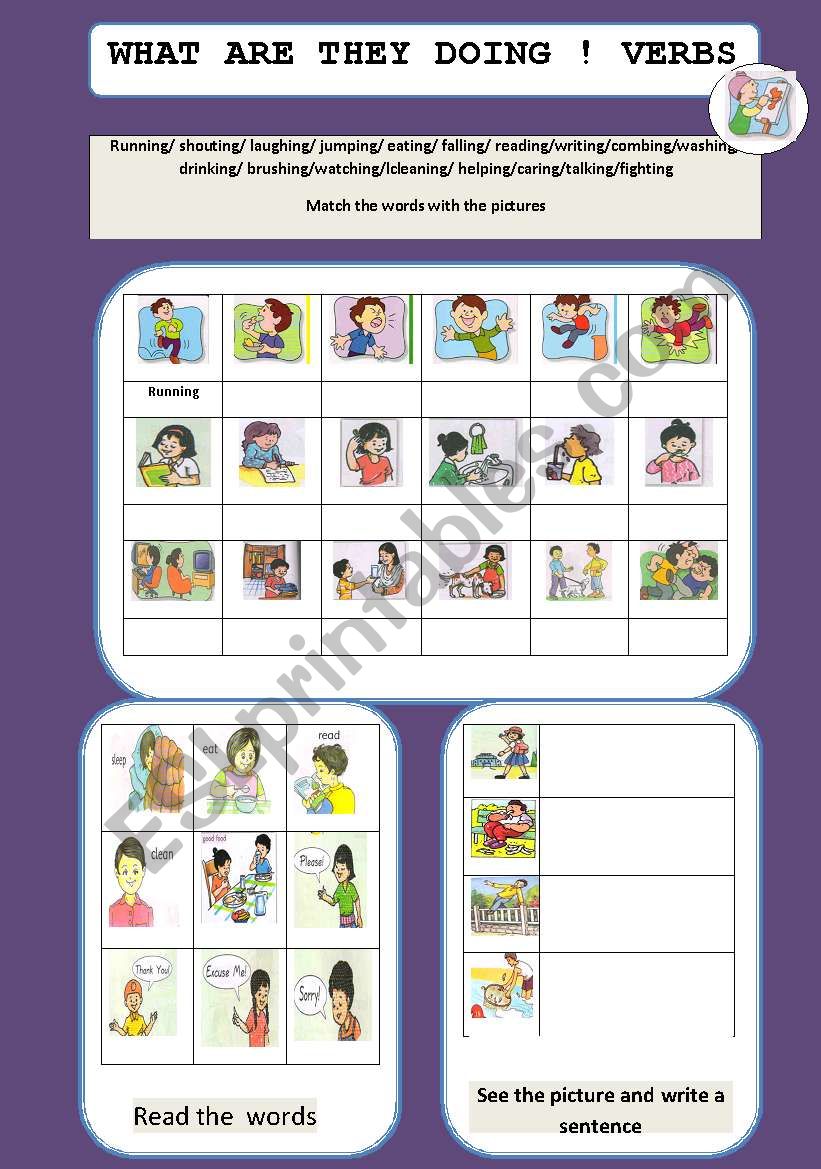 ACTION VERBS worksheet