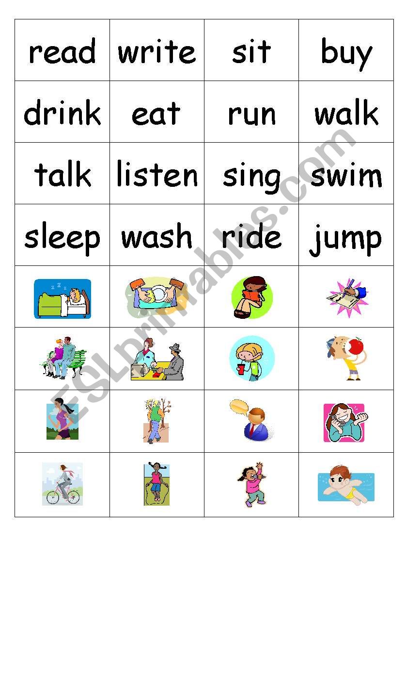 Action Words Games For Kindergarten