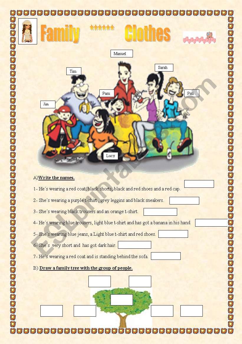 family-clothes worksheet