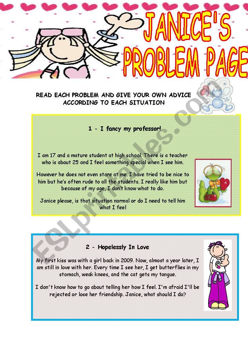 PROBLEM PAGE worksheet