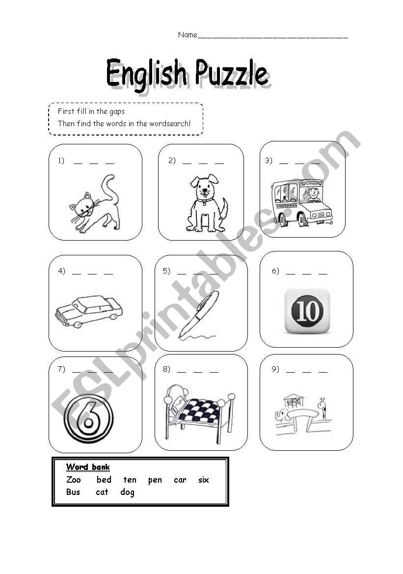 English vocab wordsearch worksheet