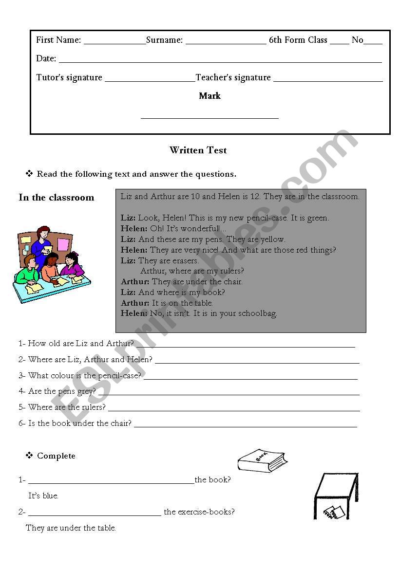 Test worksheet