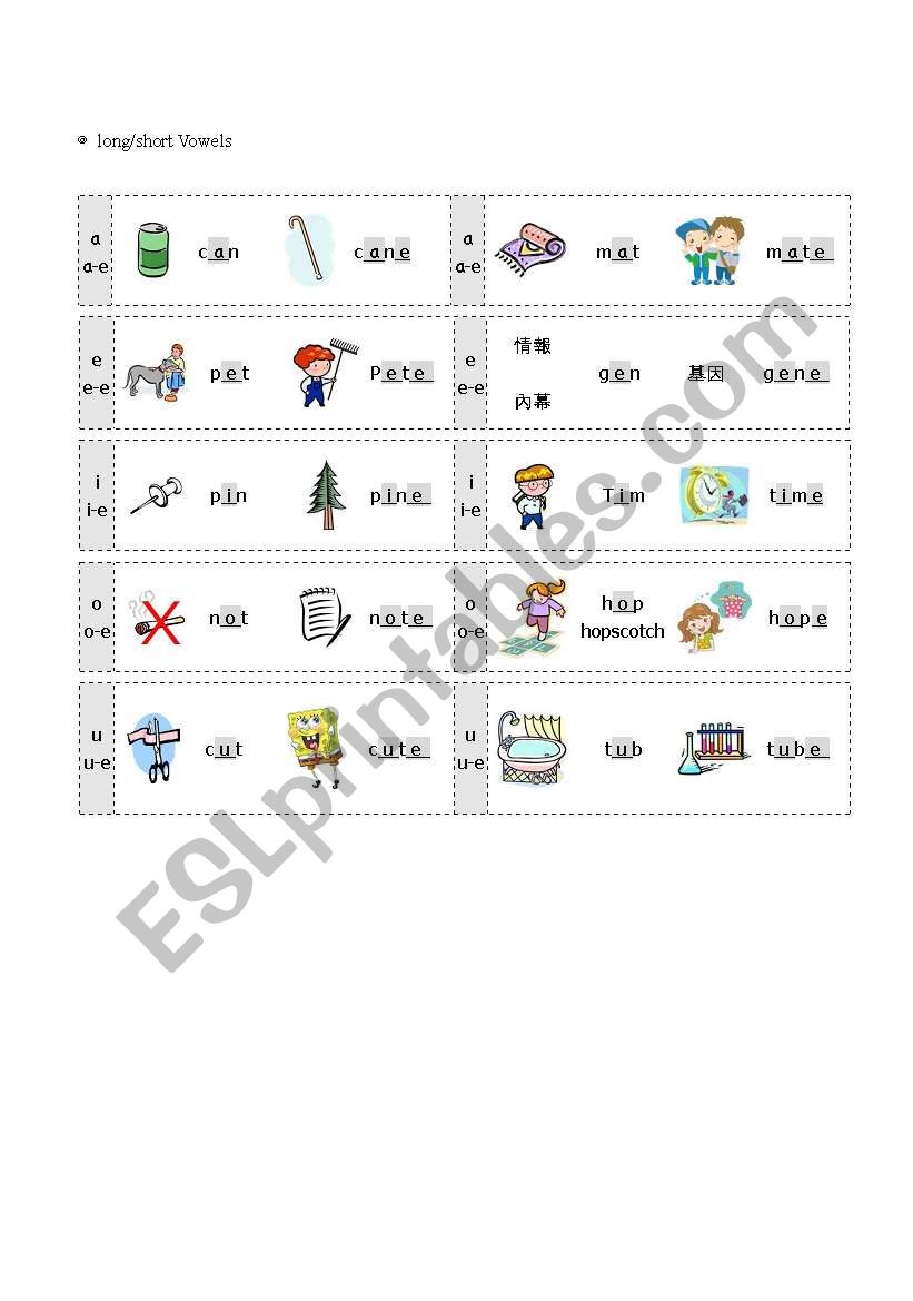 Long/Short Vowels worksheet